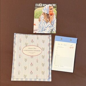 New Dairy Boy Floral Composition Notebook and Cherry Notepad Set